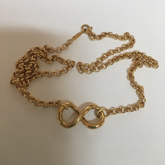 14KT Gold Italy Designer Infinity Rolo Necklace - Picture 5 of 8